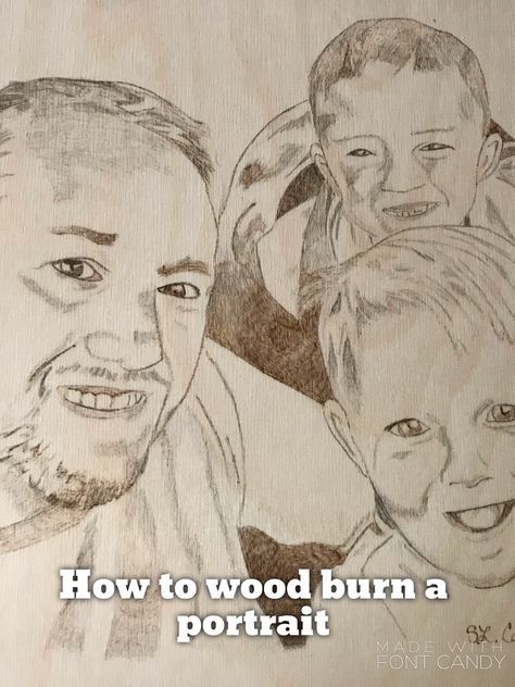 How to wood burn a portrait Wood Burning Portraits, Pyrography Portrait, Picture Onto Wood, Picture Transfer To Wood, Picture Transfer, Pyrography Designs, Wood Transfer, Wood Burning Crafts, Carving Patterns