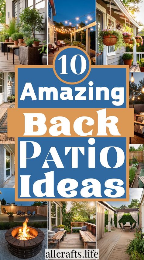 10 Back Patio Ideas Back Patio Plant Decor, Outdoor Patio Addition Ideas, Small Outdoor Patio Design, Back Patio Design Ideas, Cute Patio Ideas, Patio Area Ideas, Decorating A Patio, Plants For Patio, Small Outdoor Patio