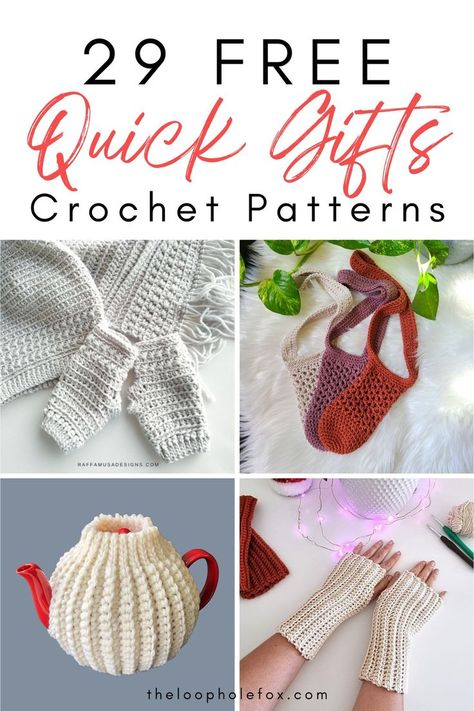 Love to give crocheted gifts for the holidays but running out of time? No worries! You've found a list of 29 fantastic Quick Crochet Gifts that are perfect to use. Even if you're down to the last minute, these free crochet patterns will help you create the perfect gift for anyone. Last Minute Crochet Gifts, Crochet Xmas Gifts, Crochet Capelet Pattern, Crochet Shrug Pattern Free, Crocheted Gifts, Quick Crochet Gifts, Crochet Capelet, Quick Crochet Projects, Free Crochet Doily Patterns