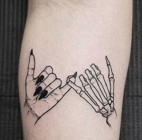 Gothic Tattoos For Women Simple, Goth Calf Tattoo, Goth Bff Tattoos, Goth Tattoos For Women Leg, Simple Goth Tattoos For Women, Best Friend Gothic Tattoos, Goth Sister Tattoos, Gothic Matching Tattoos For Best Friends, Leg Tattoos Goth