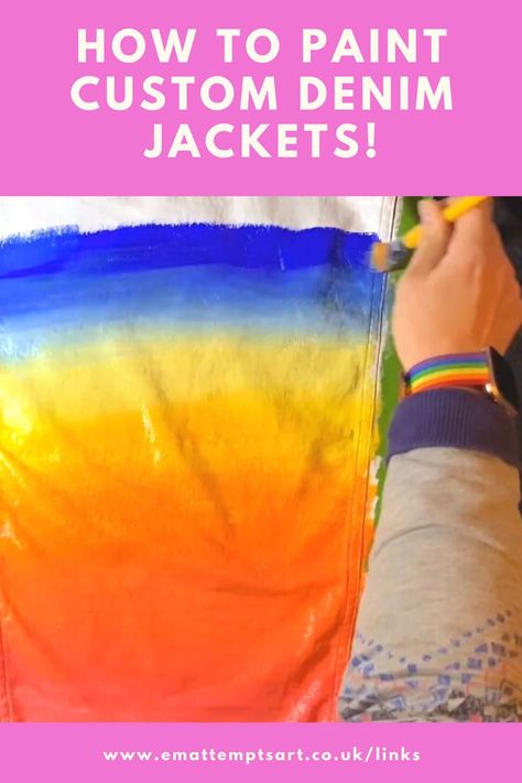 Imagine Dragons Fan Art, Customised Jacket, Imagine Dragons Fans, Paint Denim, Denim Painting, Jacket Painting, Ombre Paint, Idea Video, Special Gift Ideas