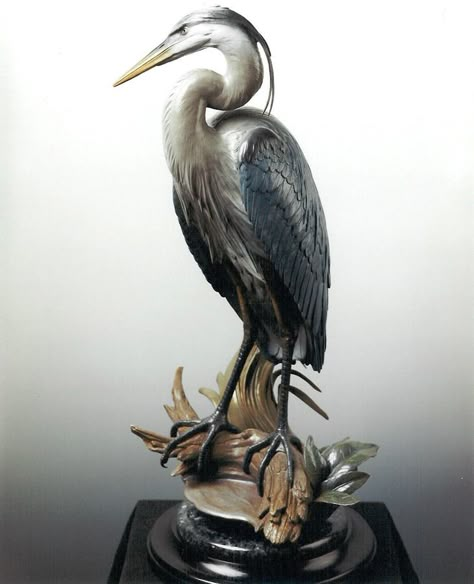 Heron Sculpture, Blue Crane, Birds Art, Executive Gifts, Great Blue Heron, Vantage Point, Herons, Shorebirds, Nature Collection