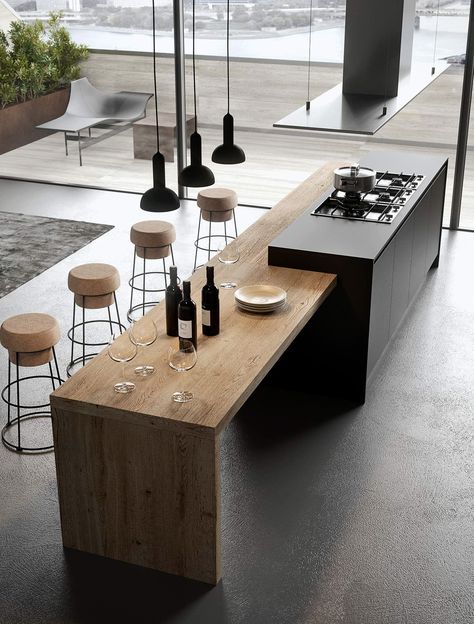 Kitchen Designs that will become your zen space - Yanko Design Fresh Kitchen, Modern Lighting Design, Contemporary Kitchen Design, Scandinavian Kitchen, Outdoor Kitchen Design, Decor Minimalist, Kitchen Layout, Kitchen Style, Contemporary Kitchen