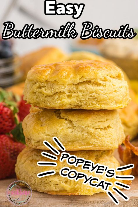 Popeyes biscuits are fluffy, buttery, and irresistible. They go well with butter, jam, chicken, or even sausage gravy. Follow these simple step-by-step directions to make your own copycat popeye buttermilk biscuits. Pilsbury Biscuit Homemade, Popeye Biscuit Recipe, Popeyes Buiscits Recipes, Popeyes Biscuits Recipe, Biscuit Recipe Popeyes, Popeyes Biscuit Recipe, Popeyes Biscuits, Jam Chicken, Cat Biscuits