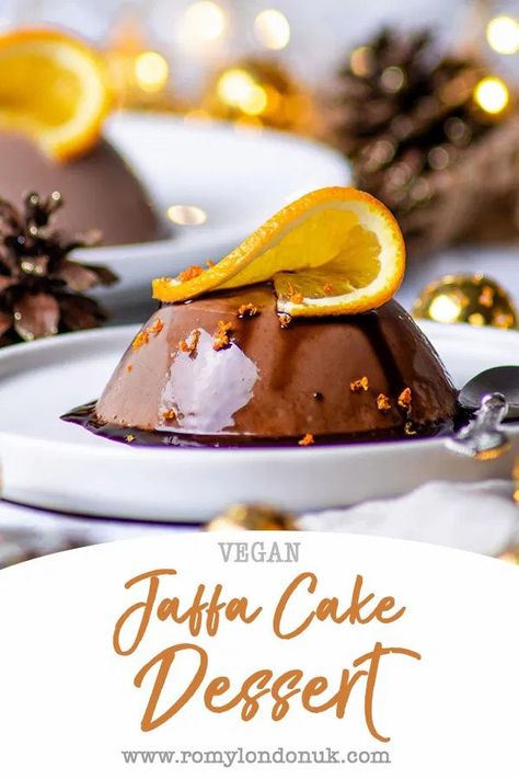 Easy Vegan Jaffa Cake Dessert #vegan #vegandessert #veganrecipes #dessert #christmasdinner #veganjaffacake Orange Desserts Easy, Chocolate Orange Desserts, Jaffa Cake Recipe, Christmas Dinner Starters, Dinner Starters, Simple Vegan Dessert, Vegan Christmas Dinner, Orange Dessert, Recipe Salmon