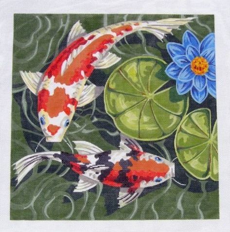 Koi Fish Painting Acrylics, Koi Fish Painting, Koi Painting, Koi Fish Drawing, Goldfish Pond, Koi Art, Carpe Koi, Fish Drawings, 수채화 그림