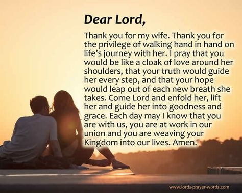 A HUSBAND'S PRAYER OVER HIS WIFE Wife Prayer, Prayer For My Wife, Pictures With Words, Prayer For Wife, Prayer Pictures, Sunday Prayer, Prayer Images, Prayer For Husband, Prayer Wall