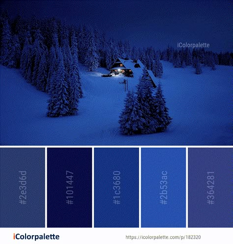 Color Palette ideas from 453 Winter Images | iColorpalette Winter Night Color Palette, Winter Palette Colors, Snow Color Palette, Blue And Black Color Palette, Cold Color Palette, Winter Pallet, Color Palette Winter, Palette Winter, Christmas Color Palette