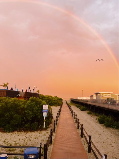 rainbow sunset beach ocean wildwood nj summer insta inspo vibe aesthetic Wildwood New Jersey Beach, Wildwood Nj Aesthetic, Jersey Beach Aesthetic, Wildwood New Jersey Aesthetic, New Jersey Aesthetic, Jersey Aesthetic, Long Beach Island New Jersey, Beach 2024, Wildwood Beach