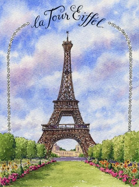 Here's the tutorial I promised you about how I painted the sketch of the Eiffel Tower that I did on location in Paris... I had sketched the tower lightly with pencil first to give myself a guide to fo Leslie Fehling, Ink Tutorial, Eiffel Tower Drawing, Paris Journal, Liz Steel, Eiffel Tower Painting, Artist Tutorials, Fall Road Trip, Step By Step Watercolor