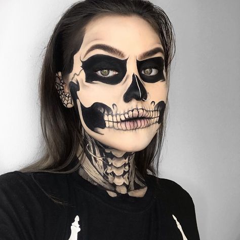 ali on Instagram: “Oh my goddddd you guys I’ve wanted to do this look for sooooo long 😍💀 I finally got around to doing Tate’s makeup from AHS 🖤 I was always…” Tate Ahs Makeup, Tate Skeleton Makeup, Skeleton Makeup Tate Langdon, Skeleton Sfx Makeup, Tate Skeleton Makeup Tutorial, Tate Makeup, Tate Skull Makeup Tutorial, Tate Langdon Skull Makeup Tutorial, Guys Halloween Makeup