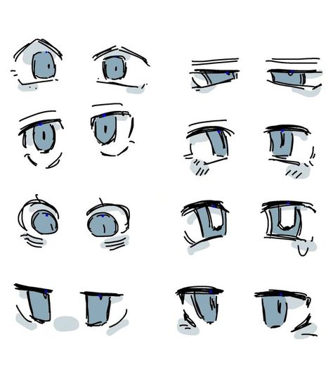 Anatomy Eyes Drawing, Eyes Chibi Reference, Eyes Artstyle Ideas, Eye Ideas Drawing Character Design, Drawing Eyes Simple, Eye Drawing Expression, Drawing Chibi Eyes, How To Draw In Chibi Style, Eye Injury Drawing Reference