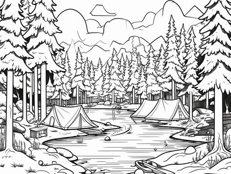 illustration of Beautiful wilderness Northwest Landscaping, Mandala Turtle, Beauty Planet, Into The Wild, Fantasy Fairy, Busy Day, Natural Environment, Free Coloring Pages, Free Kids