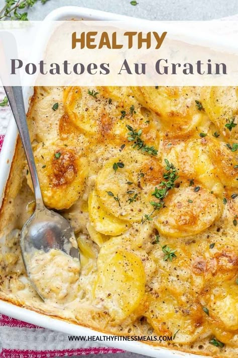 Healthy Potato Side Dishes For Dinner, Healthy Au Gratin Potatoes, Healthy Potato Dishes, Healthy Potato Recipes Dinner, Healthy Potato Bake, Healthy Dinner Potato, Potatoe Sides Dishes Healthy, Healthy Potato Casserole Recipes, Healthy Potato Dinner