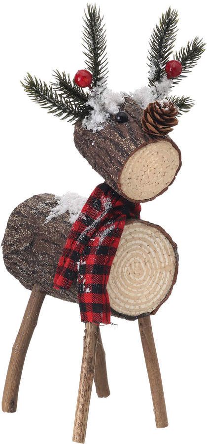 Regency Log Reindeer Display Deer Made From Logs, Log Raindeer, Christmas Greenery Arrangements, Log Reindeer, Diy Christmas Reindeer, Christmas Diy Wood, Diy Christmas Lights, Wooden Reindeer, Christmas Arts And Crafts