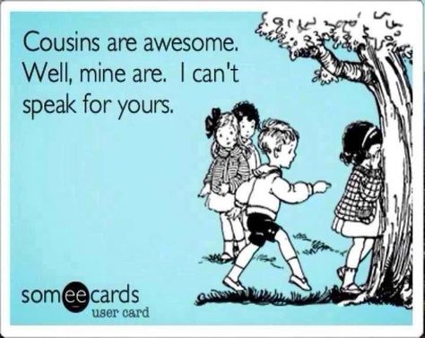 Crazy Cousins, Best Cousin, Cousin Quotes, Family Quotes Funny, Cousin Love, Family Is Everything, Love My Family, E Card, Family Quotes