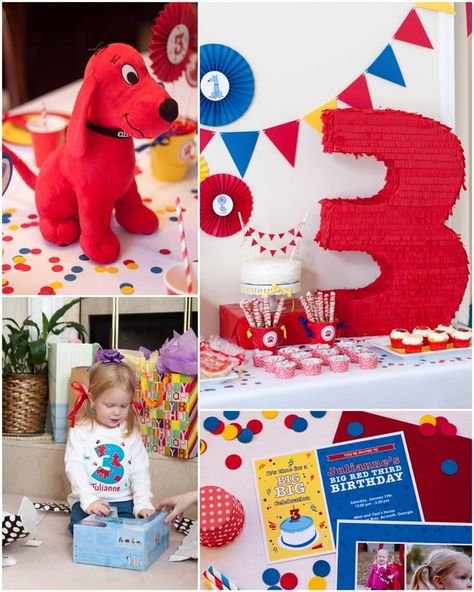 Clifford Birthday Party, Puppy Party Favors, Red Birthday Party, Clifford The Big Red Dog, Bubble Guppies Birthday, 5th Birthday Party Ideas, 3rd Birthday Party, Children Party, Paw Patrol Birthday Party