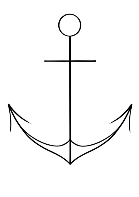 Simple Anchor Drawing, Anchor Line Art, Jesus Anchor Tattoo, Anchor Outline Tattoo, Fine Line Anchor Tattoo, Minimalist Anchor Tattoo, Ancora Tattoo, Anchor Outline, Simple Anchor Tattoo