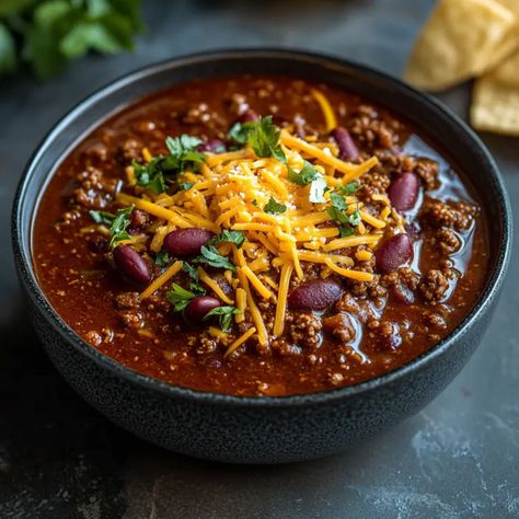 Classic Homemade Chili – Mmm Foodie: Food That Makes You Go ‘Mmm! Chili Ground Beef, Brunch Salad, Chili Beans, Hearty Chili, Chili Soup, Homemade Chili, Dinner Appetizers, No Bean Chili, Chicken Soup Recipes