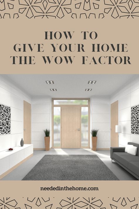 To help your home look impressive and receive compliments, read some of these tried and tested ways to give your home the wow factor. #HomeDecor #NeededInTheHome New Home Build, Entrance Ways, Farmhouse Front, How To Give, Large Chandeliers, Home Cinemas, Wow Factor, Frugal Living, Home Business