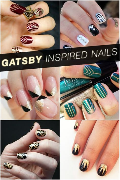 Can't wait for reading The Great Gatsby in school, so doing this during that time. :) Gatsby Inspired Nails, Behind Blue Eyes, Art Deco Nails, Different Nail Designs, Carey Mulligan, Inspired Nails, The Great Gatsby, Great Gatsby, Nail Polishes