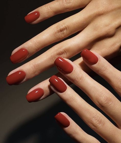 Simple Fall Nails, October Nails, Subtle Nails, Casual Nails, Classic Nails, Red Nail, Elegant Nails, Fall Nail, Fall Nail Designs