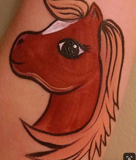 Country Face Paint, Horse Face Paint Easy, Horse Face Painting, Horse Face Tattoo, Horse Face Paint, Kids Face Painting, Horse Face Painting Canvas, Unicorn Paint, Facepainting Ideas