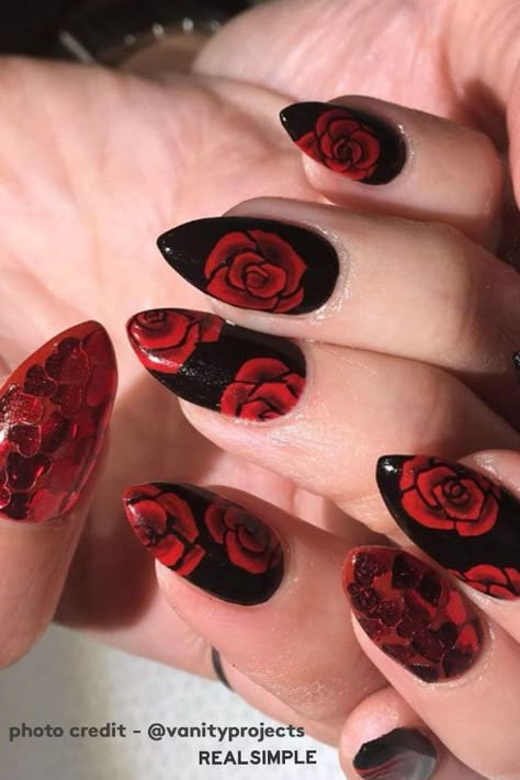 Rose Nail Design, Oval Nails Designs, Rose Nail Art, Nail Art Trends, Heart Nail Art, Beauty Nails Design, Nail Designs Valentines, Nail Care Tips, Crazy Nails