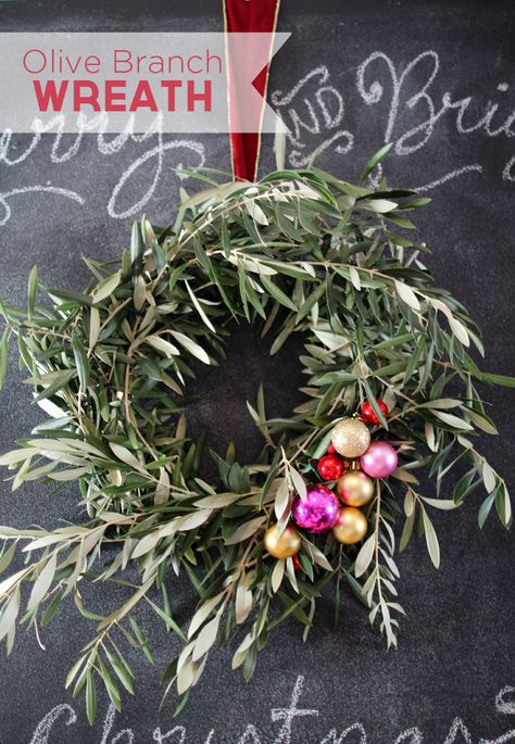 A (Happily) Simple Olive Branch Wreath - Pepper Design Blog 1930s Home, Olive Branch Wreath, Branch Wreath, Wire Wreath Forms, Olive Branches, Decorating Diy, Diy Things, Home Makeover, Wire Wreath