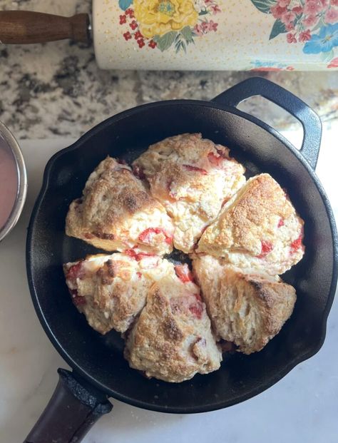 Strawberry Sourdough Scones - Acts Of Sourdough Sourdough Discard Strawberry, Strawberry Sourdough, Sourdough Scones, Sourdough Muffins, Pastry Cookie, Strawberry Scones, Dough Ideas, Cranberry Scones, Homemade Scones