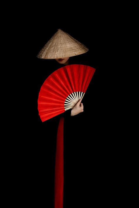 Conical Hat, Japanese Block Print, Vietnam Art, Rice Fields, Light Images, Metallic Paper, Hoi An, Sumi E, Fine Art Photo