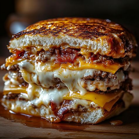 The Bacon Lasagna Burger - recipes Lasagna Burger, Steak Bake, Bacon Lasagna, Baked Steak, Hamburger Steak, Creamy Mushroom Sauce, Hamburger Patties, Budget Friendly Recipes, Frozen Peas