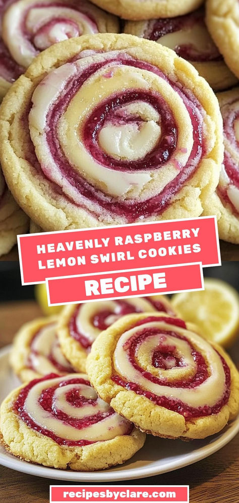 These Sweet Raspberry Lemon Swirl Cookies are bursting with flavor! A buttery cookie base, filled with raspberry jam and topped with a vibrant lemon glaze. Perfect for spring or summer gatherings! 🍋🍪

Ingredients:

1 large egg
½ cup raspberry jam
2 tbsp lemon juice (for the glaze)
Bake to perfection, then drizzle with lemon glaze for a delicious combination of sweet and tangy! Raspberry Swirl Cookies, Raspberry Sugar Cookies, Raspberry Swirl Shortbread Cookies, Raspberry Filled Cookies, Raspberry Lemon Cookies, Raspberry Crumble Cookies, Raspberry Shortbread Cookies, Lemon Raspberry Cookies, Holiday Deserts