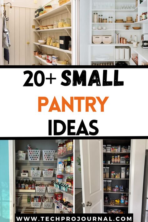 Upgrade your kitchen storage with clever small pantry ideas that keep everything organized. From shelves to baskets, these small pantry ideas make the most of limited space for a clutter-free kitchen. Kitchens Without Pantry Storage Ideas, Pantry Organization For Small Pantry, Pantry Upgrade Ideas, Small Reach In Pantry Organization, Maximizing Pantry Space, Storage Ideas For Small Pantries, Small Kitchen Pantry Remodel, Pantry Reorganization Ideas, Long And Narrow Pantry Ideas