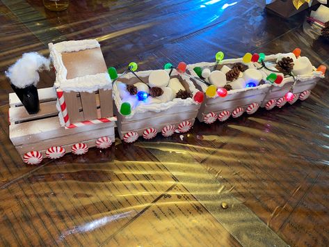 Dollar Tree Train Diy, Gingerbread Train Diy, Train Diy, Gingerbread Kitchen, Gingerbread Train, Gingerbread Theme, Polar Express Train, All Ideas, Dollar Tree Finds