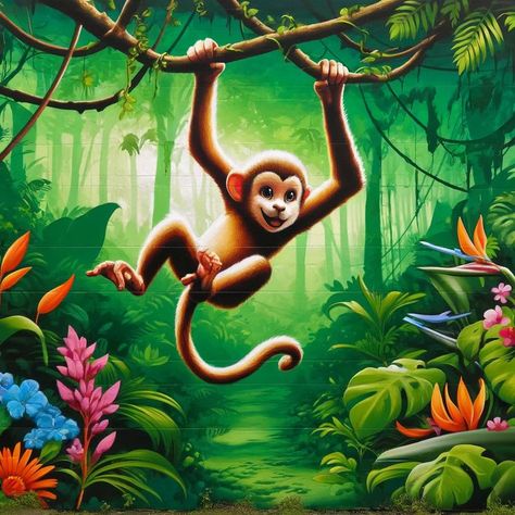 Mischievous Monkey Mural Canvas|Jungle Journeys|Nature's Pathways Green Getaways
Wild Wanderlust|Jungle Journeys
Nature's Pathways
Adventure Awaits|Jungle Journeys
Forest Explorations
Eco Escapes|Jungle Journeys
Wilderness Wonders|Jungle Journeys Monkey Mural, Paint Mural, Jungle Pictures, Monkey Hanging, Jungle Landscape, Jungle Painting, Jungle Monkey, Lush Jungle, Hanging Monkey