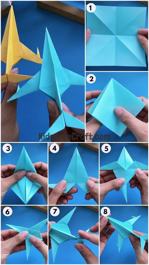 Easy To Make Origami Paper Plane Craft Tutorial For Kids Check more at https://www.kidsartncraft.com/origami-paper-plane-craft-tutorial/ Origami Paper Plane, Plane Crafts, Origami Airplane, Blue Sheets, How To Make Origami, Paper Airplanes, Paper Plane, Craft Tutorial, Decorate Your Room