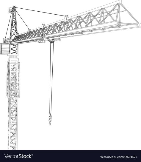 Crane Construction, Construction Crane, Tower Crane, 3d Vector, Transparent Png, Line Drawing, Png Images, Diamond Bracelet, White Background