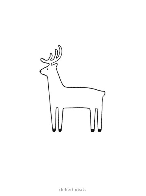 Easy Reindeer Drawing, Deer Drawing Easy, Animal Drawing Ideas, Animal Sketches Easy, Cute Easy Animal Drawings, Reindeer Drawing, Cartoon Reindeer, Deer Drawing, Easy Animal Drawings