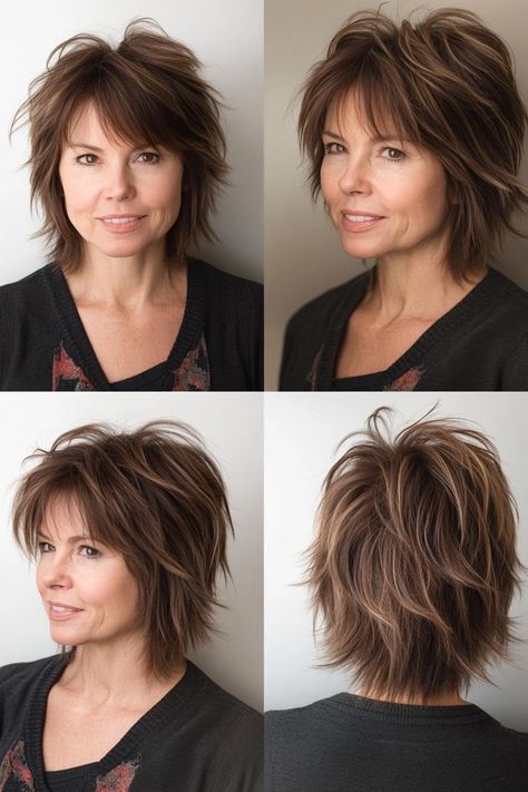 38 Stylish Medium Shaggy Hairstyles for Women Over 50 Hair Style For Fine Hair Over 50 Shaggy Haircuts, Feathered Shag Hairstyles Medium Over 50, Shaggy Bob Hairstyles Shoulder Length, Shaggy Layered Haircuts Medium, Shaggy Bob For Fine Hair Over 50, Shaggy Layered Bob, Medium Shag With Bangs, Short Shaggy Bob Hairstyles, Shaggy Layered Haircut