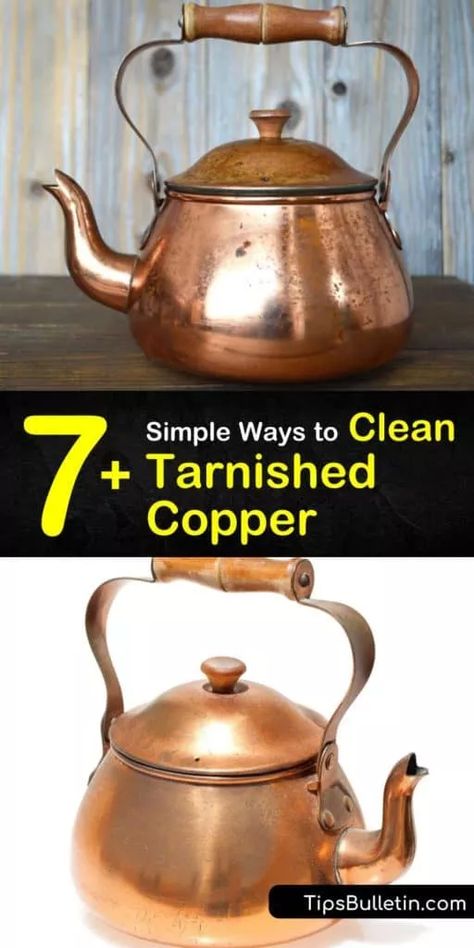 Figure out how to clean patina off a copper piece by using DIY copper cleaners, such as baking soda and ketchup. With elbow grease and soft cloth for scrubbing, tarnished copper doesn’t stand a chance. #clean #copper #cleancopper #cleantarnishedcopper How To Clean Copper Tea Kettle, How To Clean Copper Hardware, Copper Cleaner Diy, Baking Powder For Cleaning, Baking Soda For Skin, Natural Odor Remover, Baking Soda Health, Baking Soda On Carpet, Copper Cleaner