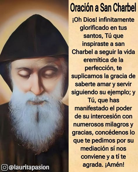 🌹24 de Julio - San Charbel🌹 Oración: 🌹¡Oh Dios! infinitamente glorificado en tus santos, Tú que inspiraste a san Charbel a seguir la vida eremítica de la perfección, te suplicamos la gracia de saberte amar y servir siguiendo su ejemplo; y Tú, que has manifestado el poder de su intercesión con numerosos milagros y gracias, concédenos lo que te pedimos por su mediación sí nos conviene y a tí te agrada.🌹¡Amén!🌹 . . . 🔵Recuerda que muchas Almas del Purgatorio salen los días de los Santos, No te... San Charbel, Good Night Prayer, Night Prayer, Baby Jesus, Good Night, Jesus, Quotes, Instagram, Santos