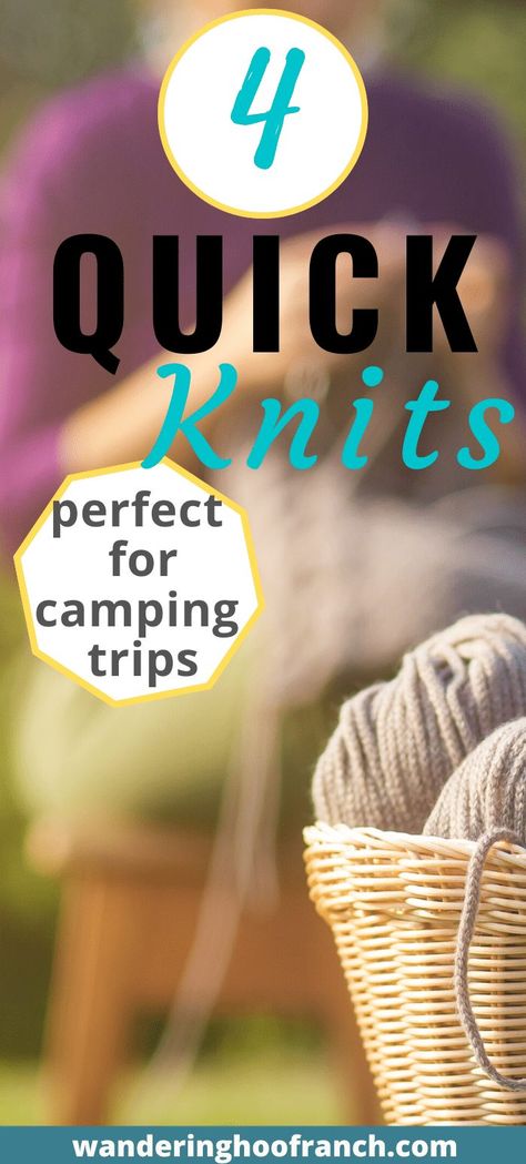 4 quick knits perfect for camping trips Simple Knitting Projects, Beginning Knitting Projects, Quick Knitting Projects, Simple Knitting, Beginner Knitting, Easy Knitting Projects, Farm Kids, Knitting Basics, Homesteading Skills