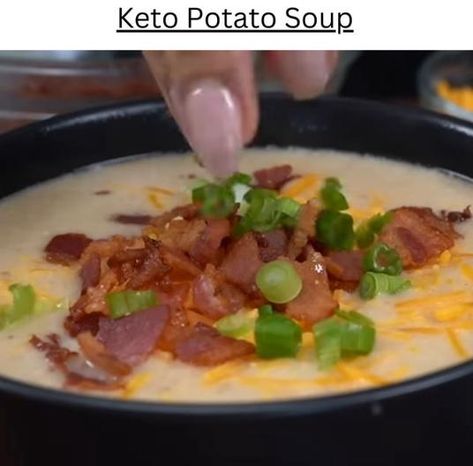 Crockpot Loaded Potato Soup, Diet Soups, Cauliflower Potato Soup, Pureed Food, Keto Soups, Potato Soup Easy, Loaded Potato Soup, Soup Ingredients, Food Keto