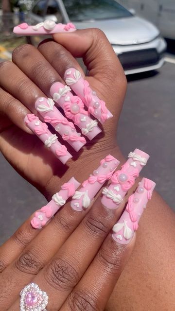 Decoden Nails, Icing Nails, Cake Nails, Birthday Cake Icing, Black Icing, Florida Nails, Food Nails, Weak Nails, Instagram Cake