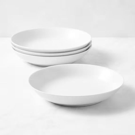 Dorm Dinnerware Sets & Drinking Glasses | Williams Sonoma Pasta Bowls Dinnerware, Shallow Bowls, Green Salads, Leafy Green Salads, Everyday Dishes, Hearty Soups, Pasta Bowls, Porcelain Bowl, Linguine