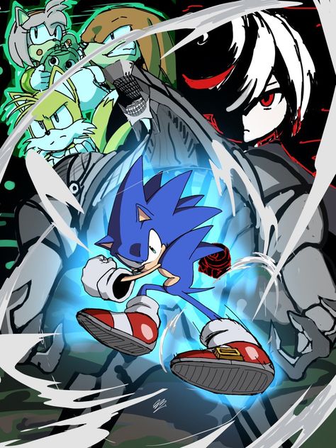 Sage Sonic Frontiers, Sage Sonic, Sonic Skyline, Scenecore Art, Idw Sonic, Sonic Frontiers, Funny Sonic, Hedgehog Game, Sonic Fanart