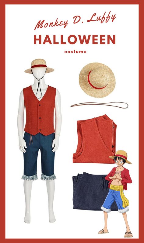 Luffy Costume, Luffy Cosplay, Halloween Character, 2024 Halloween, Set Outfits, Couple Halloween, Costumes Halloween, Monkey D Luffy, Blue Lock