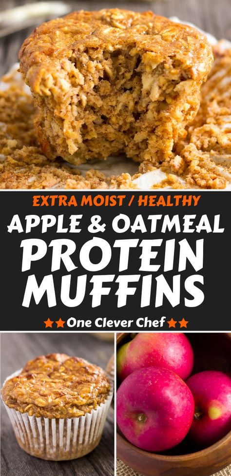 High Protein Apple Breakfast, Protein Powder Oatmeal Muffins, Dairy Free Protein Breakfast Ideas, Post Workout Protein Snack, Apple Protein Pancakes, High Protein Apple Muffins, Protein Muffin Recipes Easy, Apple Recipes Protein, Protein Apple Bread