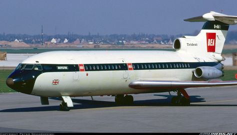 Trident 1C - BEA - G-ARPE Germany In April, British European Airways, British Airline, Old Planes, Passenger Aircraft, Vintage Planes, British Aircraft, Vintage Airlines, Vintage Aviation